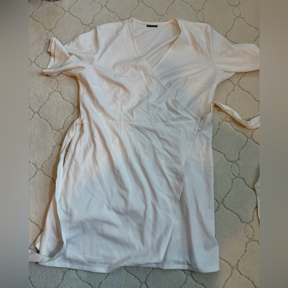 Custom Made White Wrap Dress – Comparable to XL – Never Worn